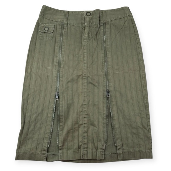 Morbid Threads Dresses & Skirts - Morbid Threads Zip Pencil Skirt Goth Y2k Juniors 7 Olive Green 2000’s grunge